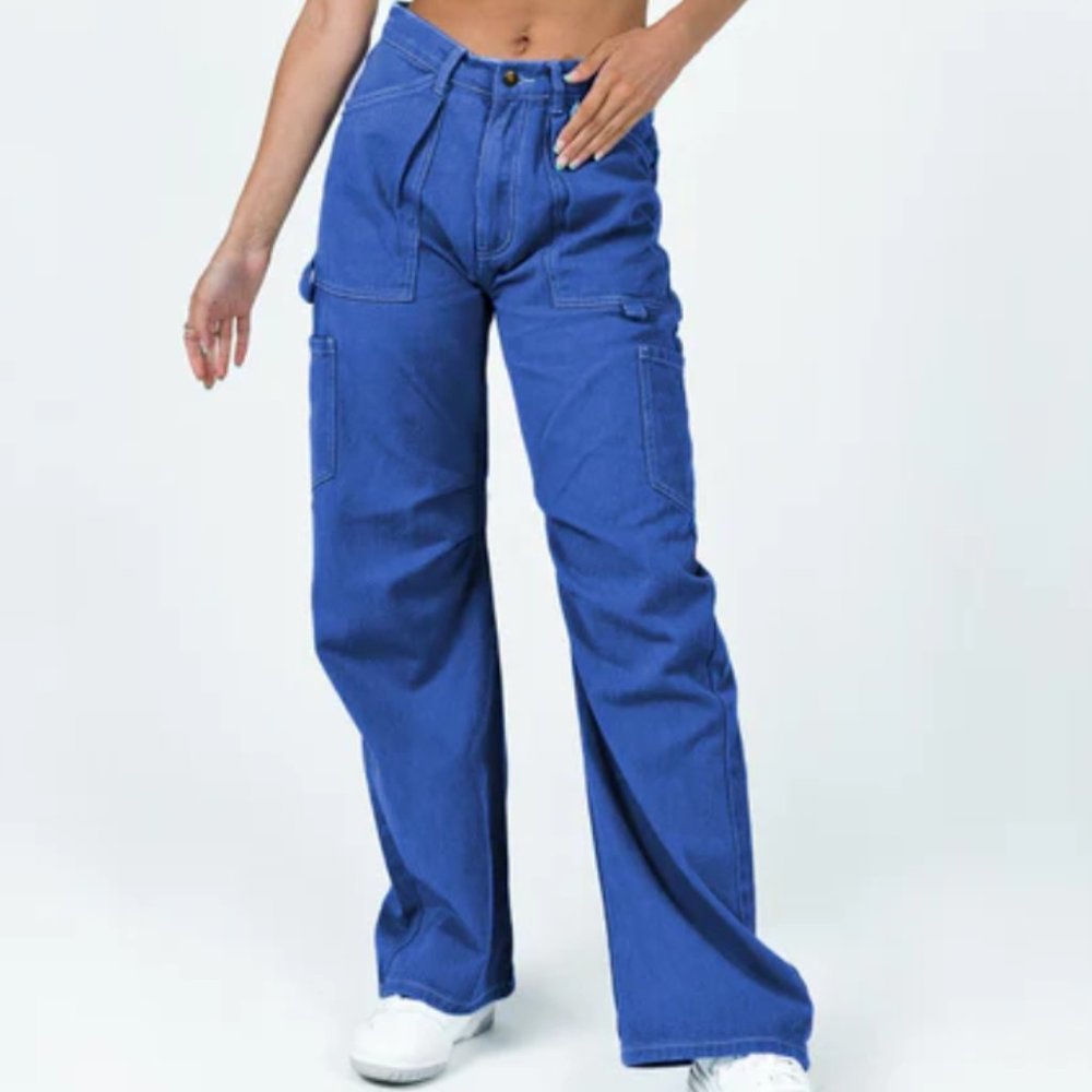 Princess Polly Miami Vice Pants Blue, size medium